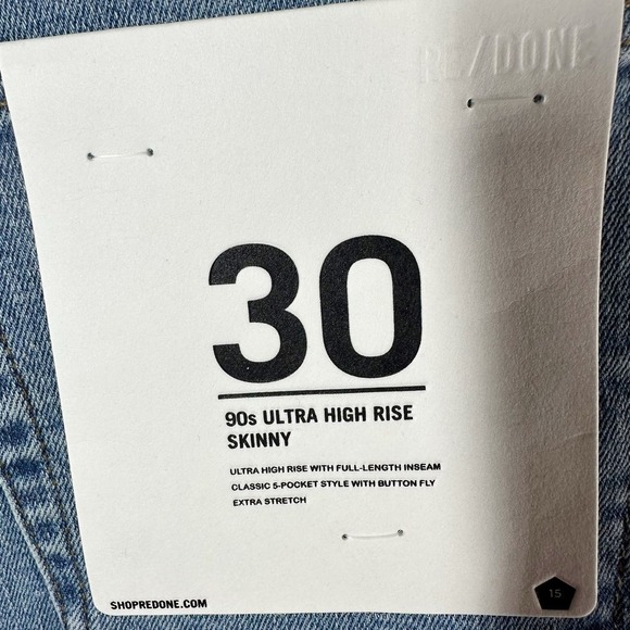 RE/DONE Ultra High Rise Skinny Button Fly Size 30 Dawn - Picture 5 of 12